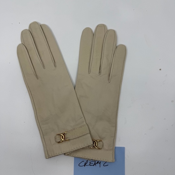 Unworn ,Vintage Deep Cream Fine Buttersoft Kidskin Gloves, Barnier, … - Picture 8 of 8